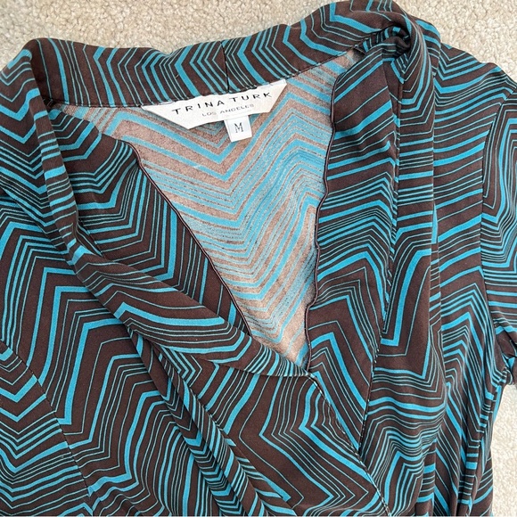 Trina Turk silk wrap dress- womens medium - Picture 4 of 5